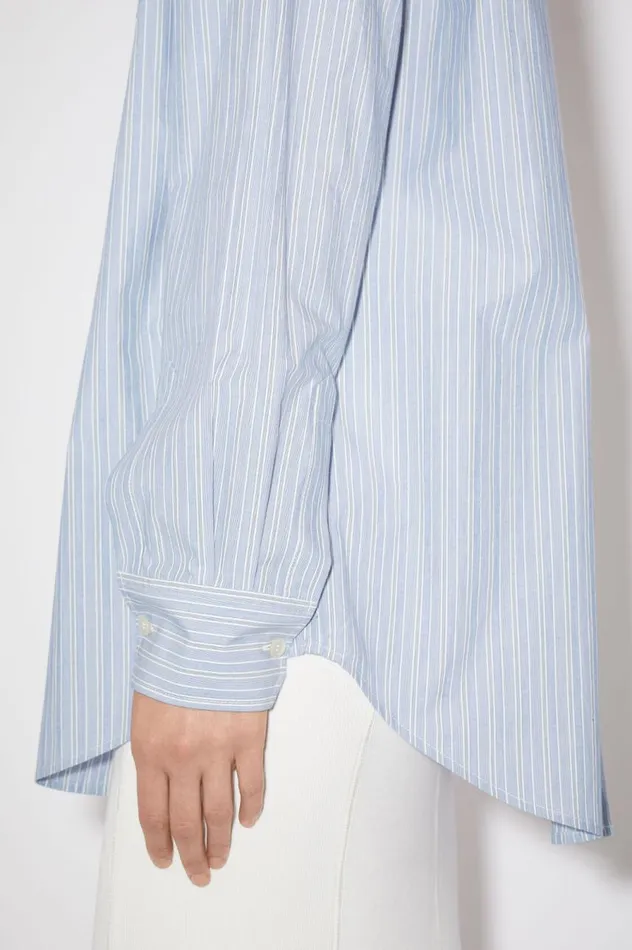 Acne Studios Striped Cotton Shirt Bluewhite Women Shirts and Blouses