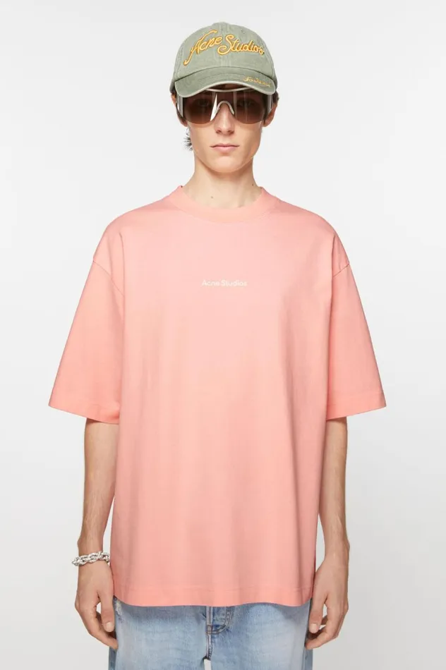 Acne Studios Tshirt Logo Pale Pink Men Tshirts