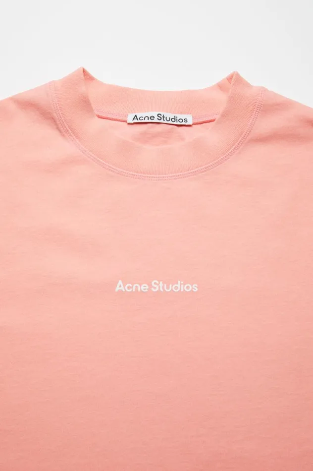 Acne Studios Tshirt Logo Pale Pink Men Tshirts