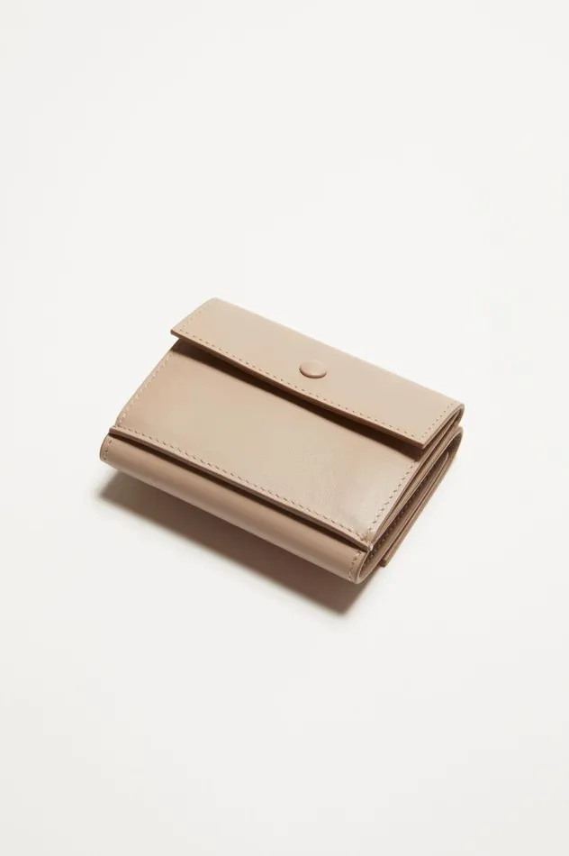 Acne Studios Trifold Leather Wallet Taupe Beige Men Small Leather Goods
