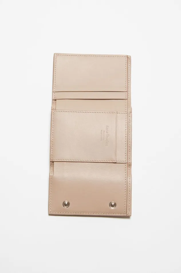 Acne Studios Trifold Leather Wallet Taupe Beige Women Small Leather Goods