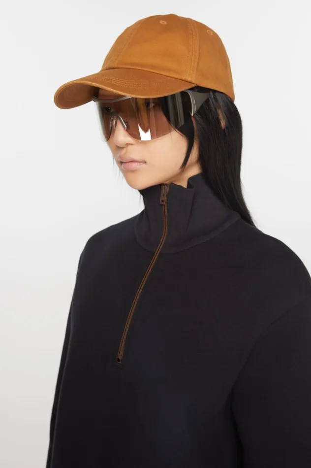 Acne Studios Twill Cap Toffee Brown Women Hats