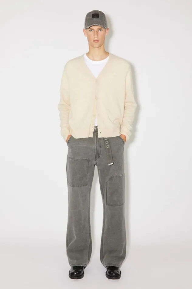 Acne Studios Vneck Cardigan Oatmeal Melange Women Knitwear