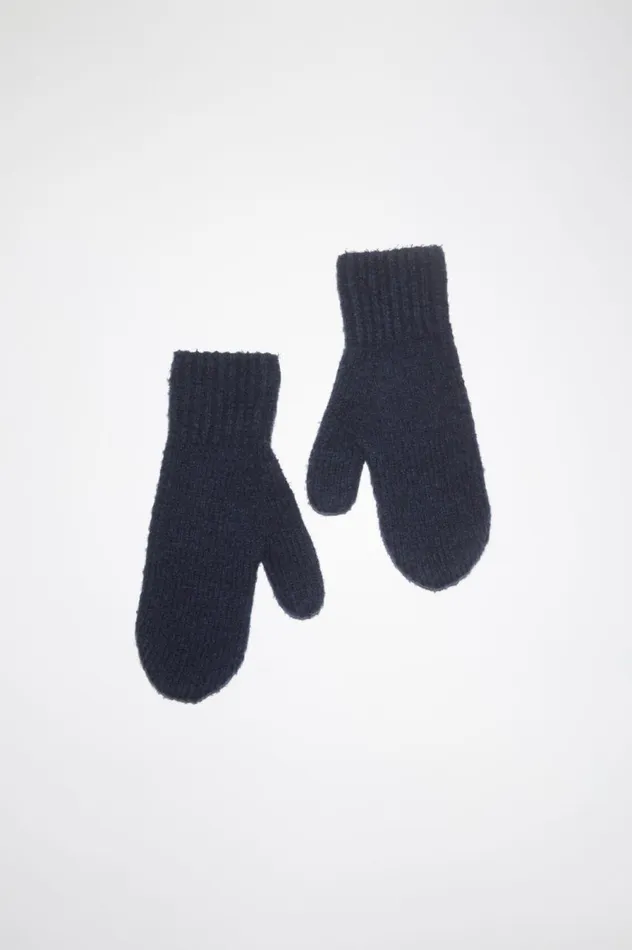 Acne Studios Wool Blend Mittens Navy Men Other Accessories