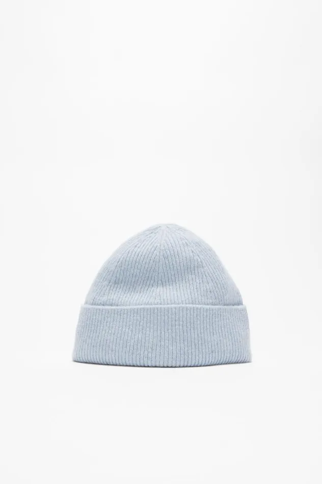 Acne Studios Wool Cashmere Beanie Steel Blue Melange Women Hats