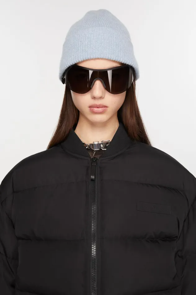 Acne Studios Wool Cashmere Beanie Steel Blue Melange Women Hats