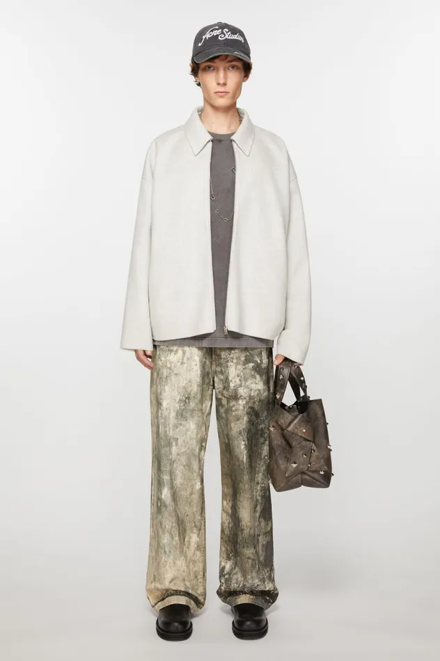 Acne Studios Wool Jacket Light Grey Melange Men Outerwear