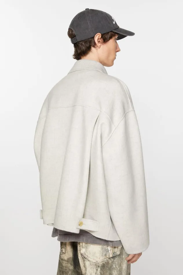 Acne Studios Wool Jacket Light Grey Melange Men Outerwear