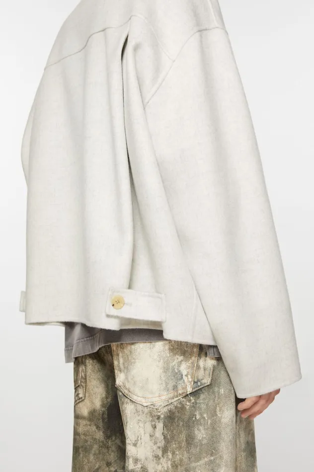 Acne Studios Wool Jacket Light Grey Melange Men Outerwear