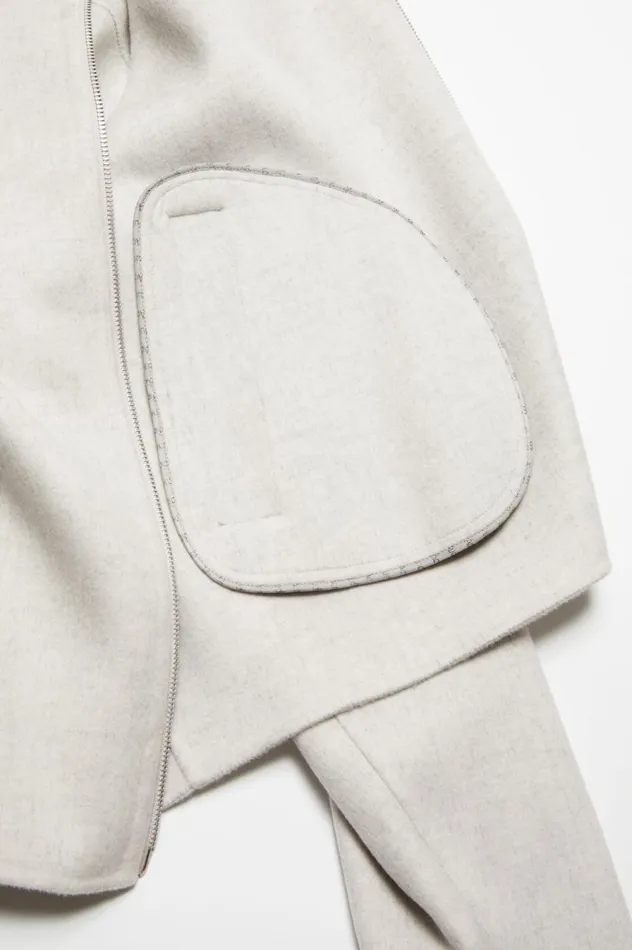 Acne Studios Wool Jacket Light Grey Melange Men Outerwear