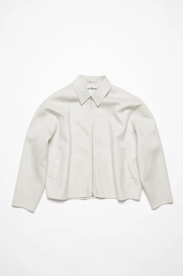 Acne Studios Wool Jacket Light Grey Melange Men Outerwear