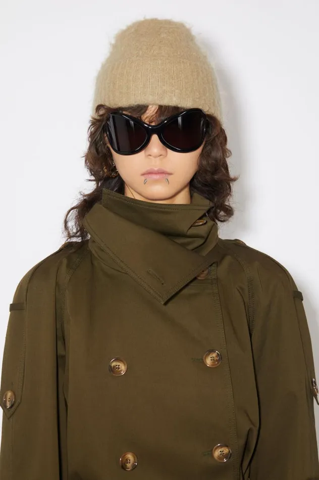 Acne Studios Wool Mohair Beanie Dark Beige Men Hats