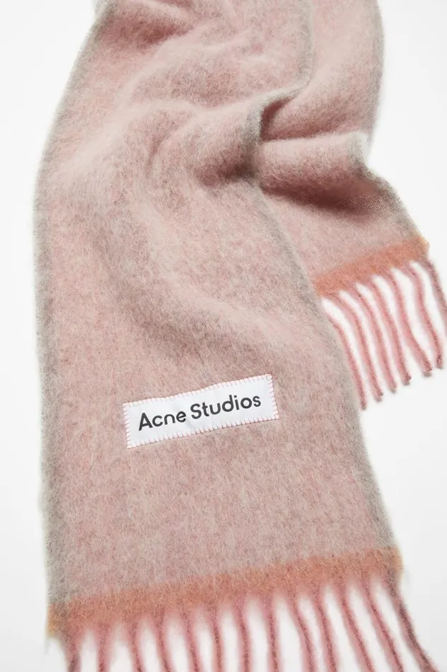 Acne Studios Wool Mohair Scarf 8211 Narrow Dusty Pink Men Scarves