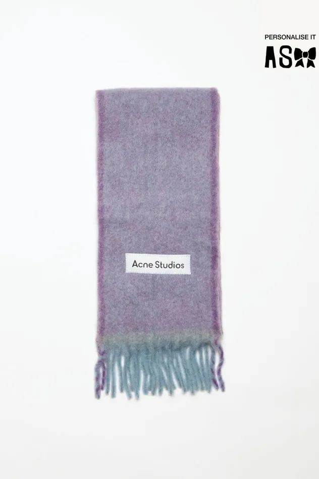 Acne Studios Wool Mohair Scarf 8211 Narrow Lavender Purple Women Scarves