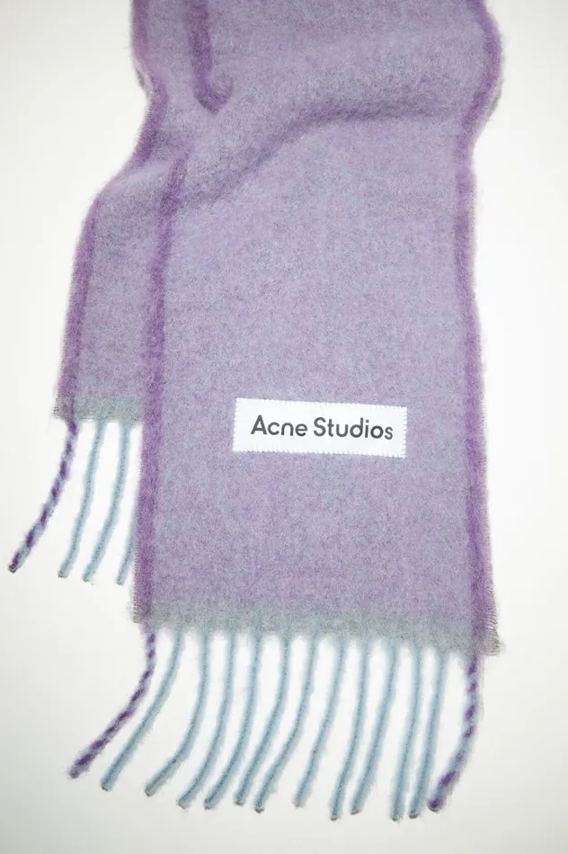 Acne Studios Wool Mohair Scarf 8211 Narrow Lavender Purple Women Scarves