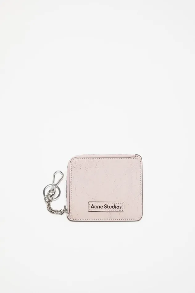 Acne Studios Zip Leather Wallet Pastel Pink Women Small Leather Goods