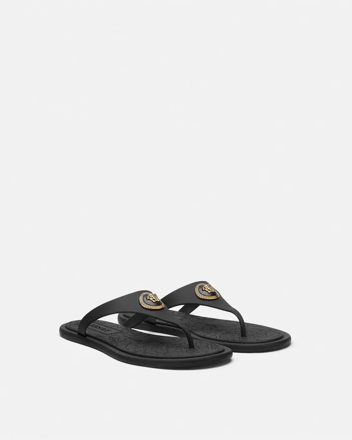 Alia Women Versace Alia Flat Rubber Sandals Blackgold