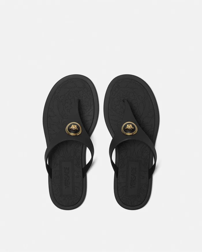 Alia Women Versace Alia Flat Rubber Sandals Blackgold