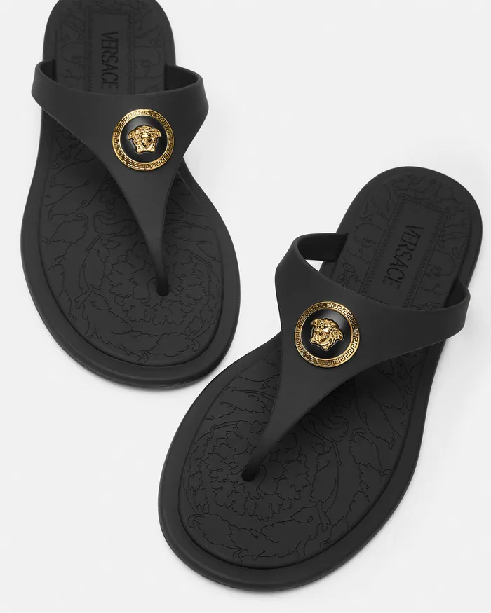 Alia Women Versace Alia Flat Rubber Sandals Blackgold