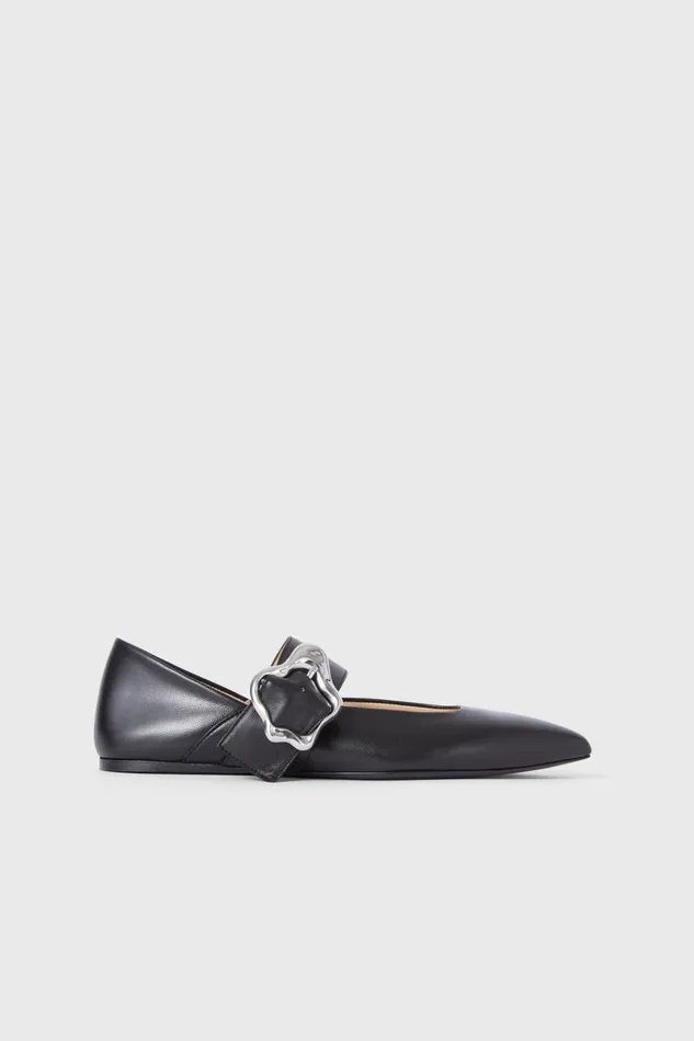 Aura Coral Flats Black Women Rodebjer Shoes