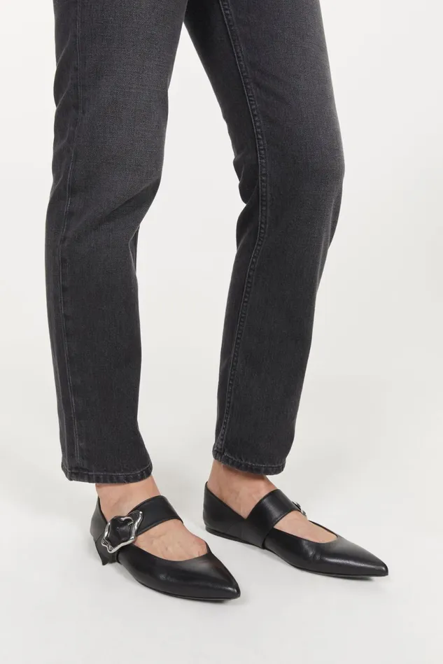 Aura Coral Flats Black Women Rodebjer Shoes