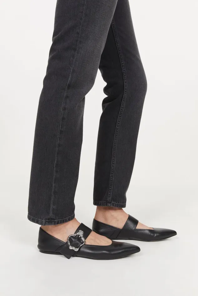Aura Coral Flats Black Women Rodebjer Shoes