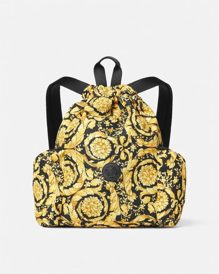 Bags and Accessories Kids Versace Barocco Drawstring Backpack Black