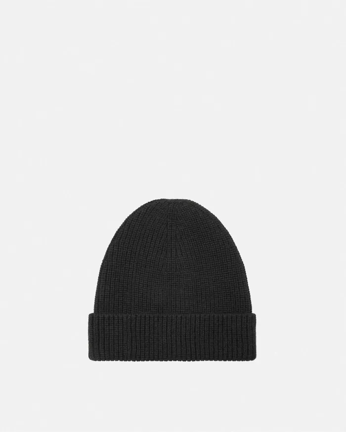 Bags and Accessories Kids Versace Embroidered Medusa Knit Beanie Black