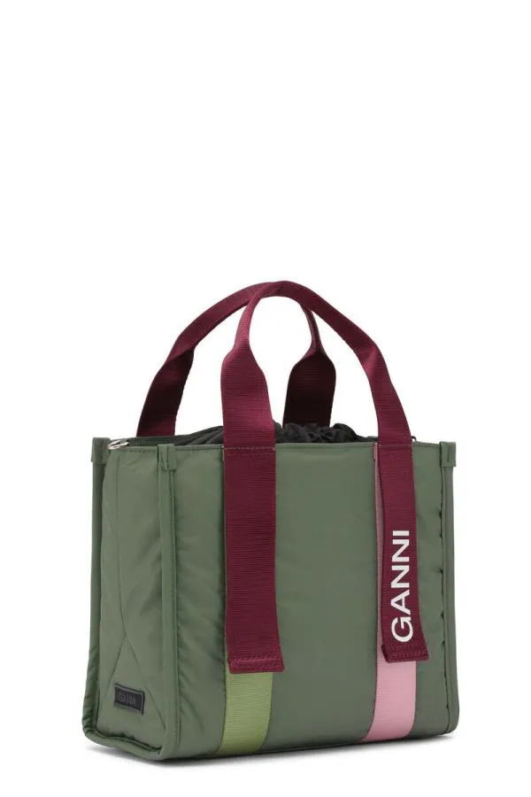 Bags GANNI Top Handle Green Small Tech Tote Kalamata Bags GANNI Top Handle Green Small Tech Tote Kalamata