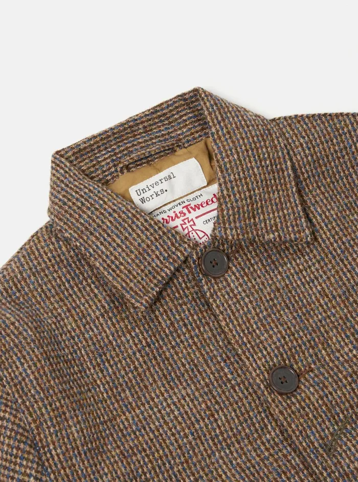 Bakers Jacket In Brown Harris Tweed Plaid Men Universal Works Coats and Outerwear