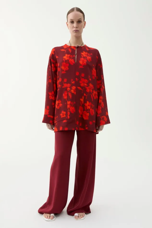 Beale Patchwork Blouse Burnt Umber Women Rodebjer Blazers
