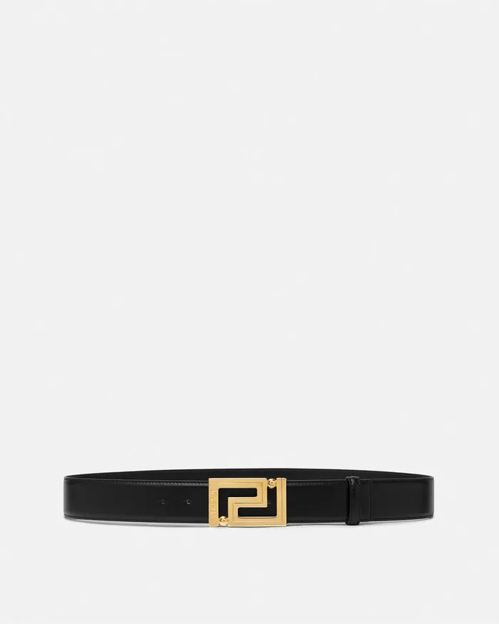 Belts Men Versace Greca Leather Belt 4 Cm Blackgold