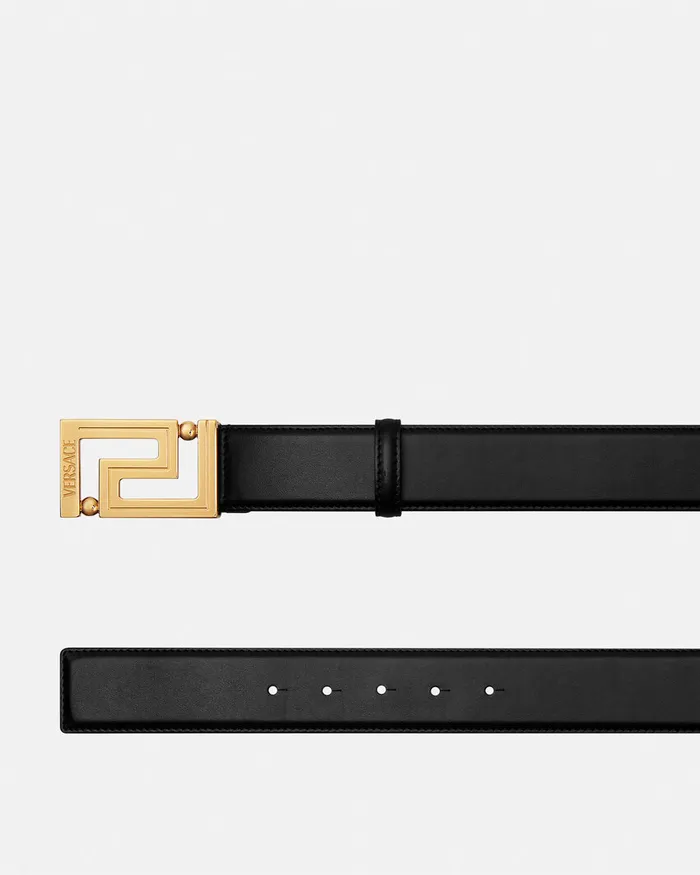 Belts Men Versace Greca Leather Belt 4 Cm Blackgold