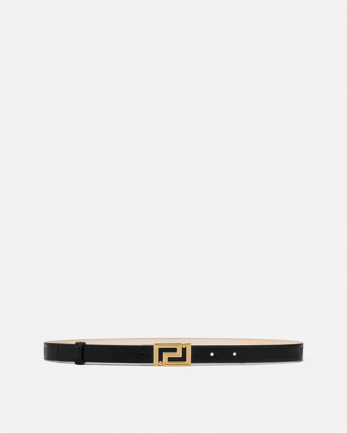 Belts Women Versace Greca Goddess Leather Belt 2 Cm Blackgold