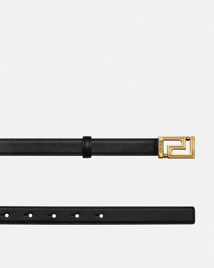 Belts Women Versace Greca Goddess Leather Belt 2 Cm Blackgold