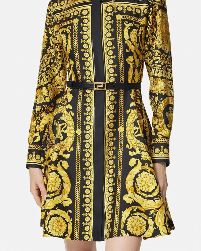 Belts Women Versace Greca Goddess Leather Belt 2 Cm Blackgold
