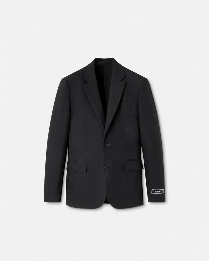 Blazers and Suits Men Versace Barocco Jacquard SingleBreasted Blazer Black