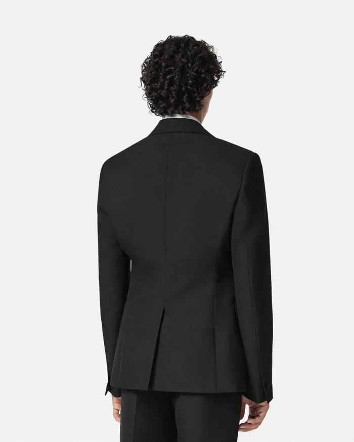 Blazers and Suits Men Versace Crystal MohairBlend SingleBreasted Blazer Black