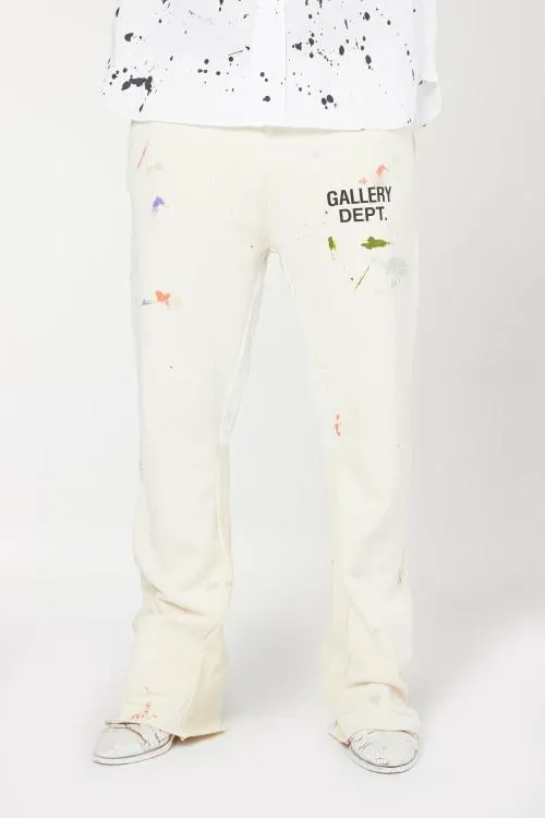 Bottoms WomenMen Gallery Dept GD PAINTED FLARE SWEATPANT White