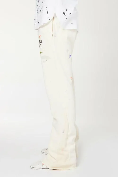 Bottoms WomenMen Gallery Dept GD PAINTED FLARE SWEATPANT White