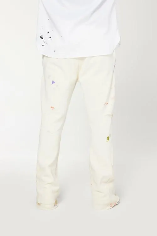 Bottoms WomenMen Gallery Dept GD PAINTED FLARE SWEATPANT White