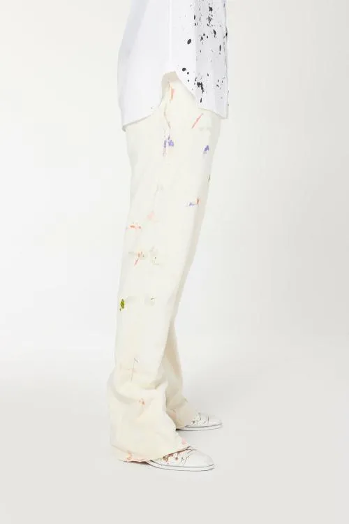 Bottoms WomenMen Gallery Dept GD PAINTED FLARE SWEATPANT White