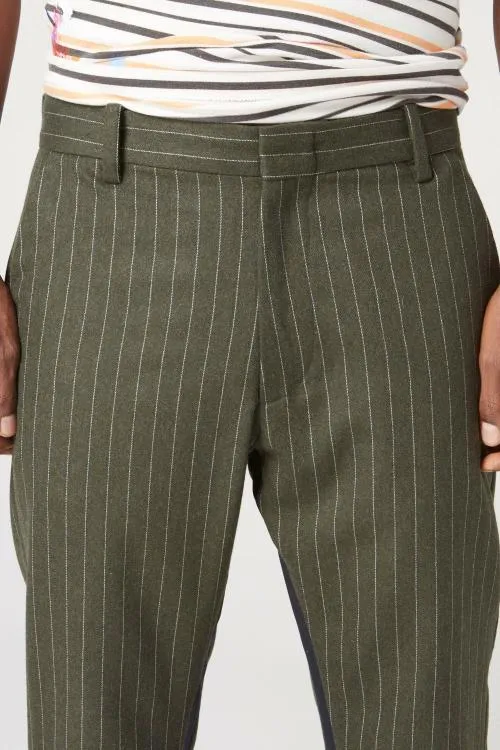 Bottoms WomenMen Gallery Dept PINSTRIPE DRESS PANT FLARE Dark Green
