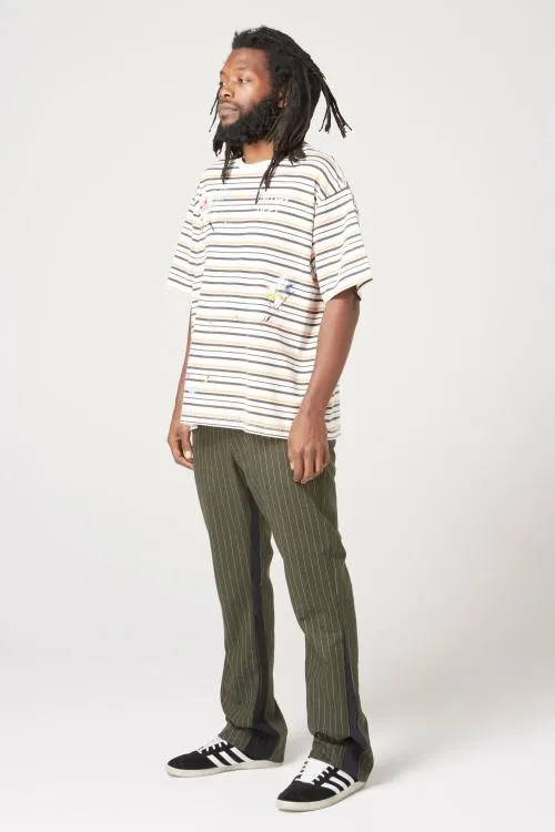Bottoms WomenMen Gallery Dept PINSTRIPE DRESS PANT FLARE Dark Green