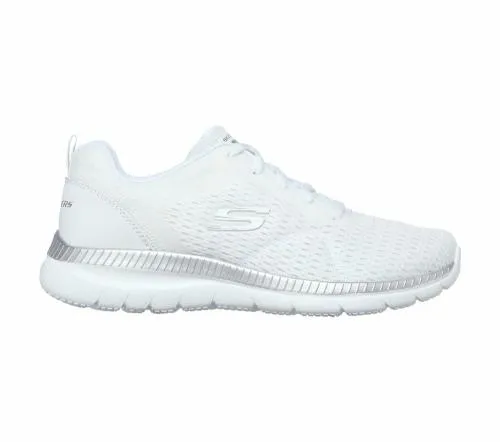 Bountiful 8211 Quick Path White Silver Women SKECHERS Lace Up