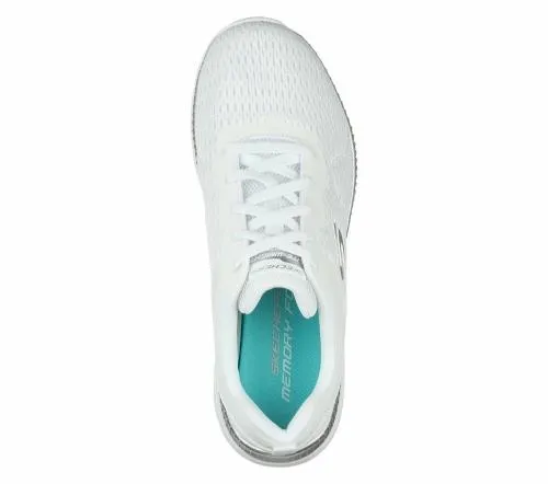 Bountiful 8211 Quick Path White Silver Women SKECHERS Lace Up Bountiful 8211 Quick Path White Silver Women SKECHERS Lace Up