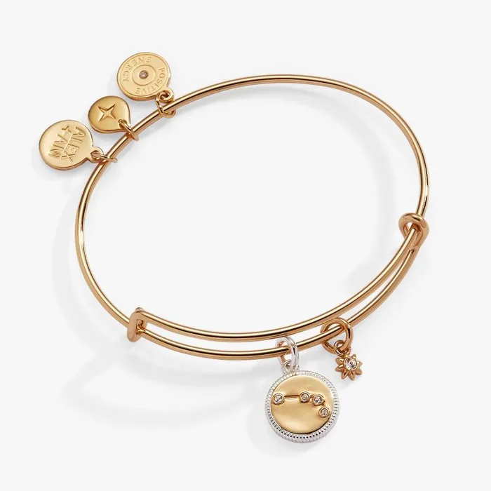 Bracelets Women Alex And Ani Aries Zodiac Charm Bangle Two Tone