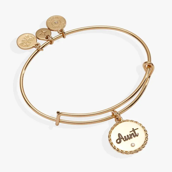 Bracelets Women Alex And Ani Aunt Charm Bangle Gold