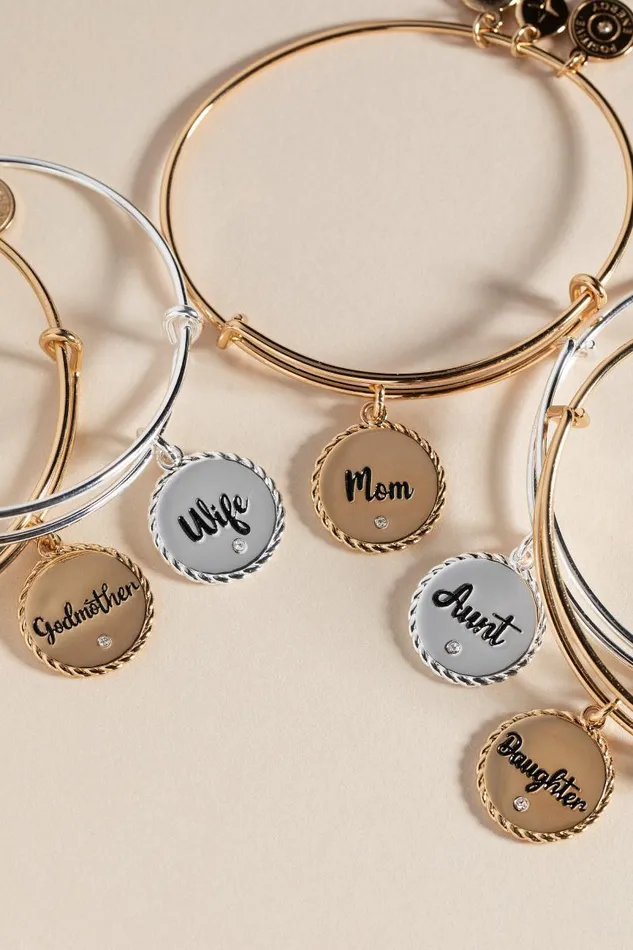 Bracelets Women Alex And Ani Aunt Charm Bangle Gold