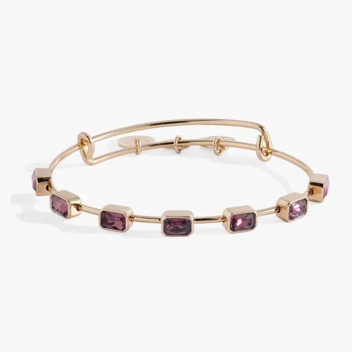 Bracelets Women Alex And Ani February Birthstone Emerald Cut Bangle Gold
